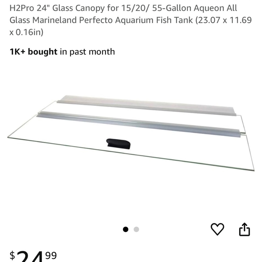 Aquarium glass lid